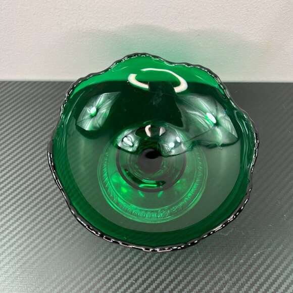 Emerald Green Sterling Silver Frank Whiting Compote Bowl Trinket Candy Dish 2074 - Picture 3 of 8